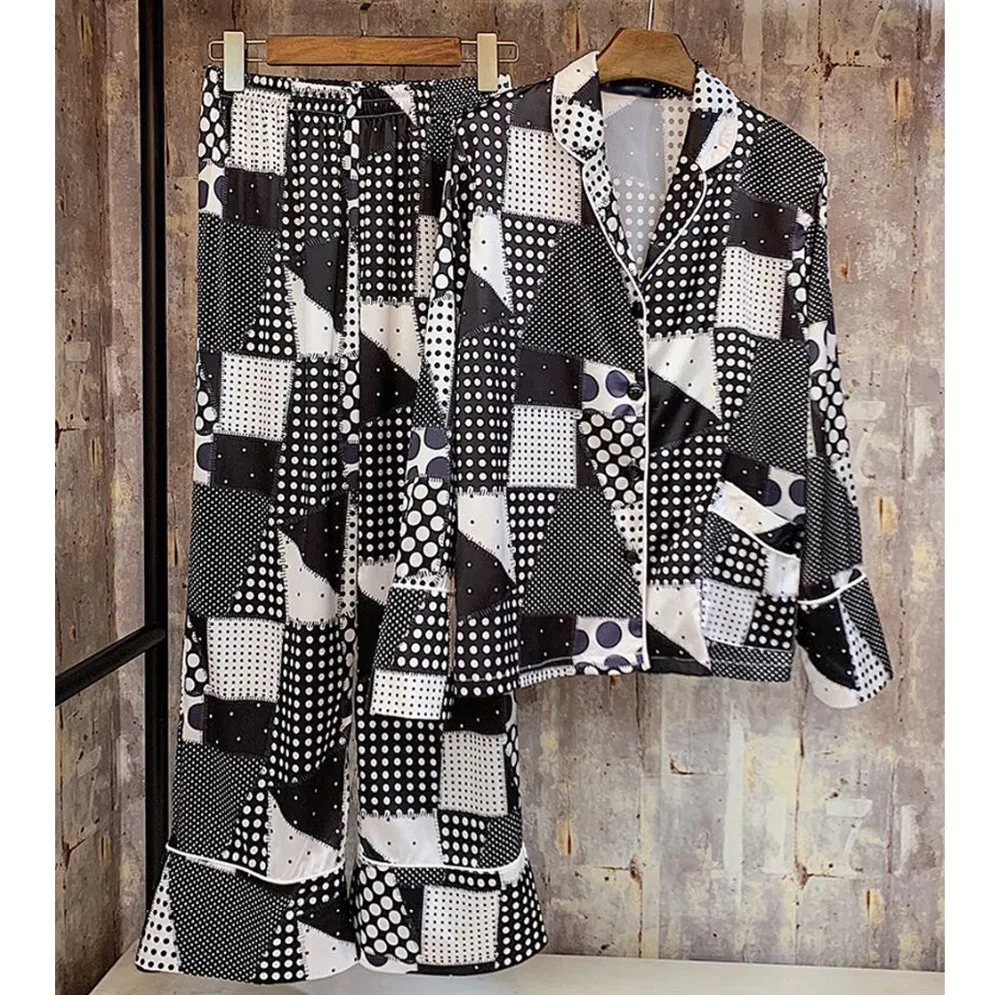 EFIOLY новая шелковая ночная рубашка с принтом в горошек весенний Модный Кардиган