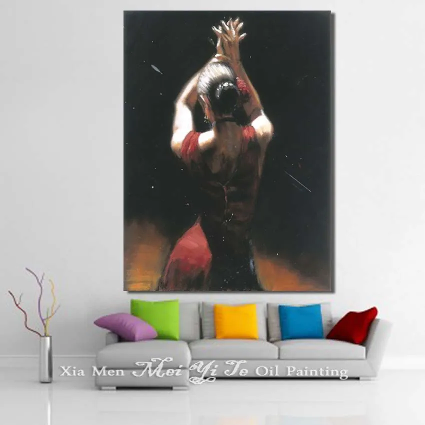 

Wall Art handpainted Oil Painting on Canvas abstract figure girl dance backless wall art picture for living room home decor