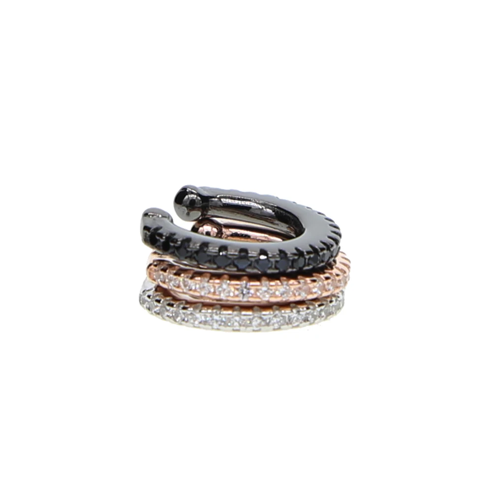 Изящные каффы для ушей, micro pave, Круглый фианит, манжета из стерлингового серебра 925 пробы, модные крошечные Искрящиеся простые серьги без пирсинга, Женские Ювелирные изделия