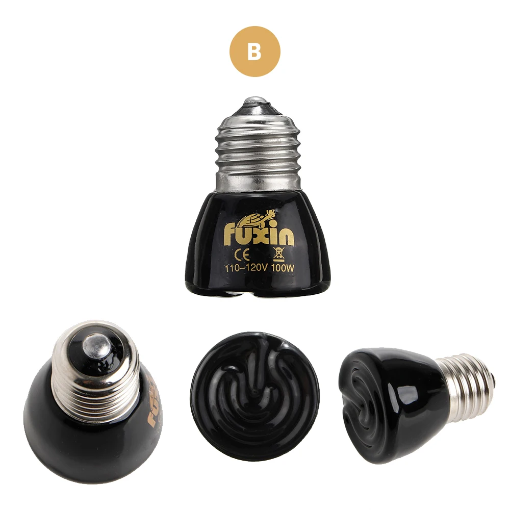 E27 Pet Heating lamp Mini Infrared Ceramic Emitter Heat Bulb Pets Turtle Heating Light Box Warmer Light Bulbs 25/50/75/100W