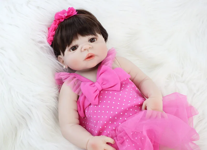 BZDOLL 55 см полный силикона Reborn Baby Doll реалистичные виниловые новорожденных для