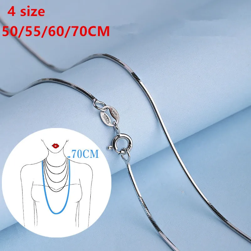 Классическая Змея цепи ожерелье для женщин трендовые простые S925 Стерлинговое