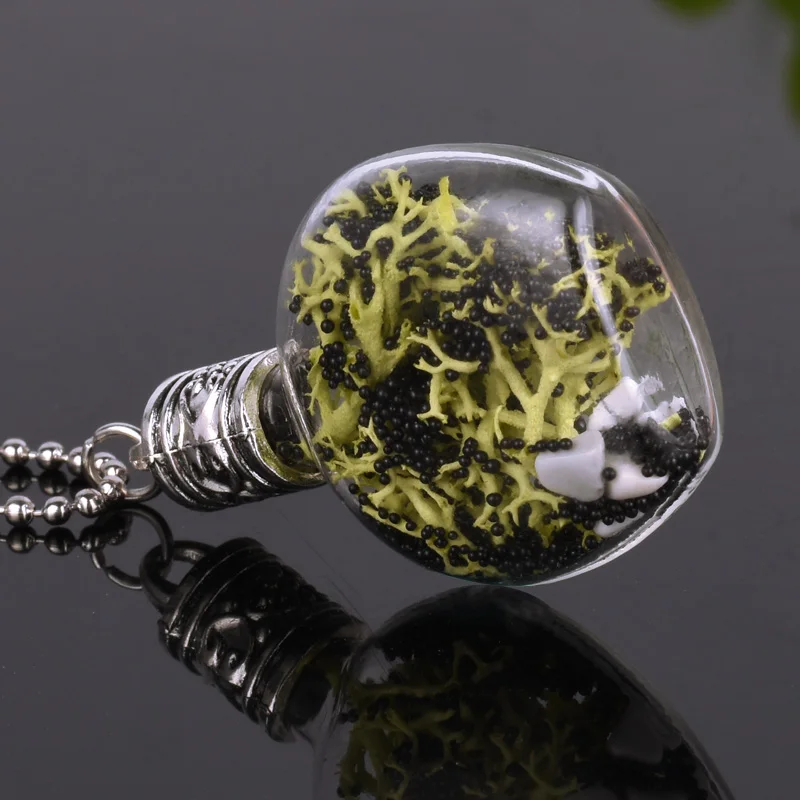 Стеклянный сушеный цветок ожерелье ювелирные изделия Женское коралловое с