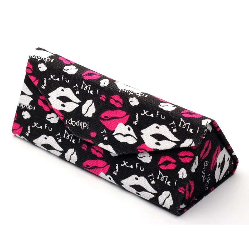 LONSY Модный высококачественный Роскошный Чехол для очков треугольный складной