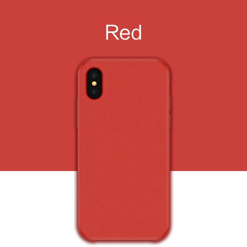 Red Силиконовый чехол для iPhone 7 8 Xs Max, роскошный чехол, однотонный силиконовый чехол для iPhone 6 6s Plus X XR Funda Coque Capas - Цвет: Red