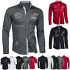 Мужская рубашка ZOGAA, формальная рубашка с длинным рукавом и принтом в виде букв, с отворотом, на каждый день, S-3XL