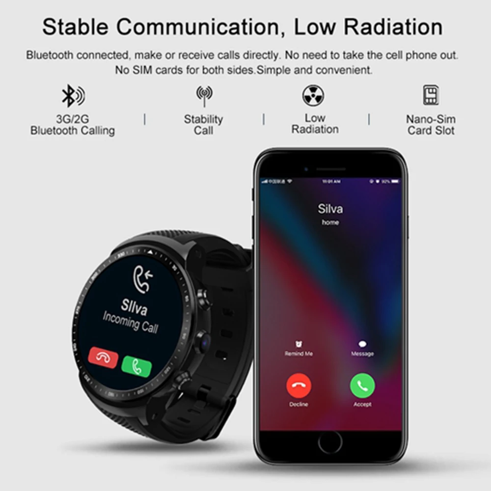 Bluetooth 4 0 Смарт часы для мужчин Android водонепроницаемые gps 1 53 дюймов Zeblaze THOR PRO умные