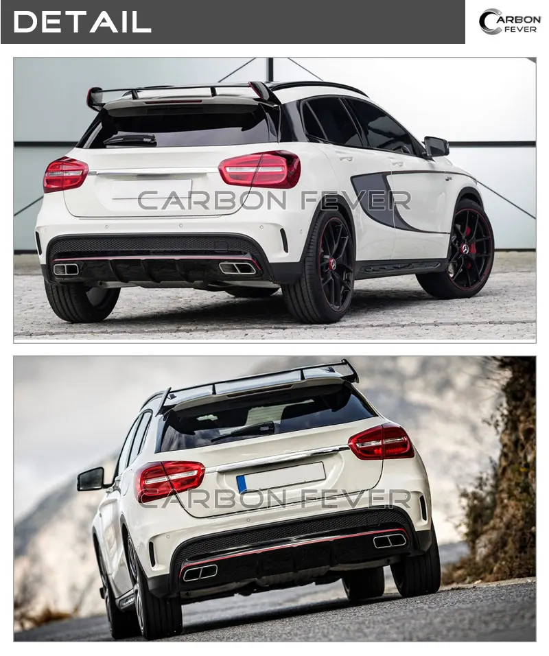 GLA45 Стиль углеродного волокна спойлер на крыше заднего крыла для Mercedes X156 GLA200 GLA250