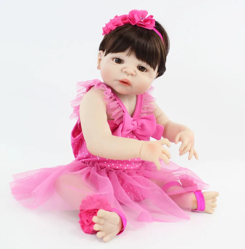 BZDOLL 55 см полный силикона Reborn Baby Doll реалистичные виниловые новорожденных для