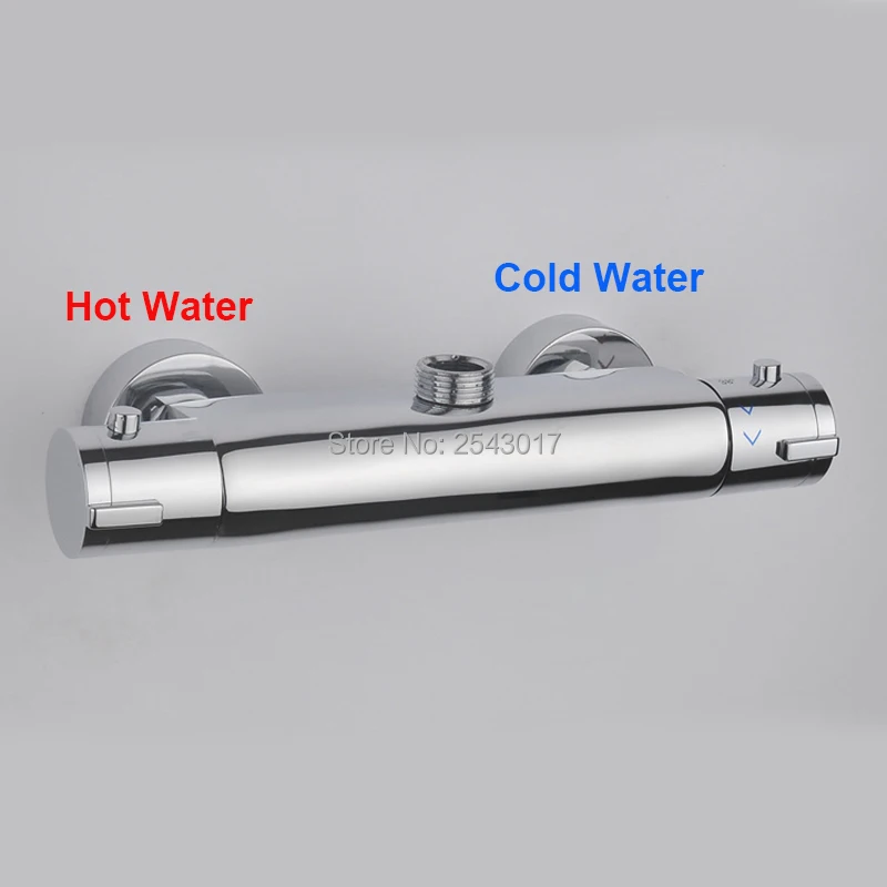 

Chrome Shower Set Bathroom Faucet Thermostatic Mixing Valve Solid Brass Bath Shower Valve wall shower grifo termostatico ZR961
