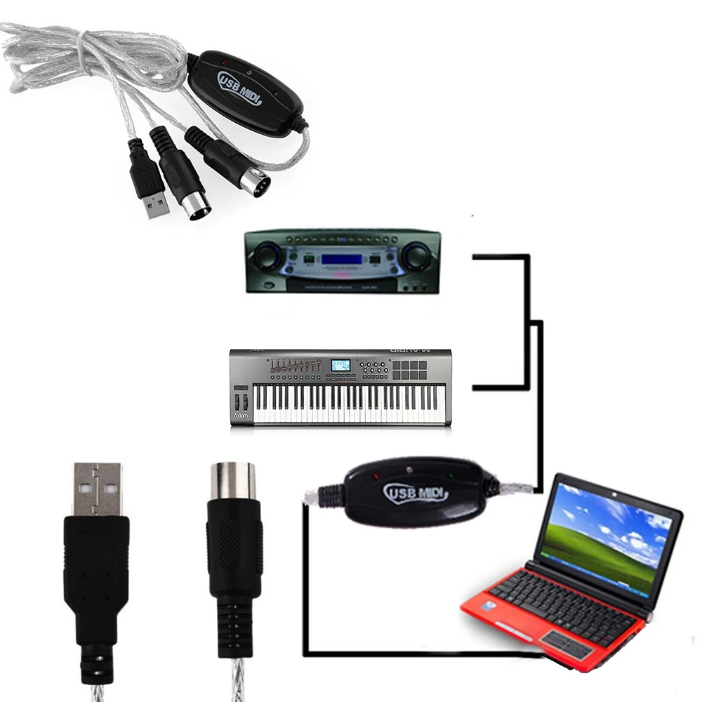 Новинка 2017 usb кабель MIDI интерфейс конвертер ПК в музыкальную клавиатуру шнур