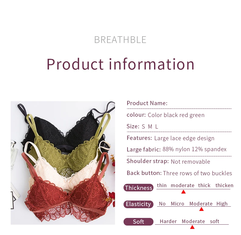 Французский стильное белье lace bralette puch вверх бюстгальтер нижнее белье; бюстгальтер femme сексуальный бюстгальтер треугольник sujetador женский бюстгальтер для женщин