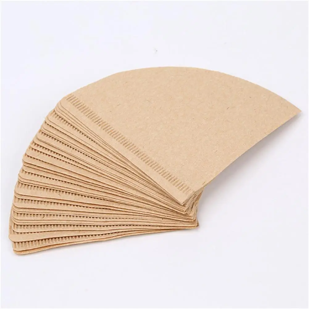 

40PCS/Lot Coffee Filter Papers Unbleached Original Wooden Drip Paper Cone Shape Coffee Tools