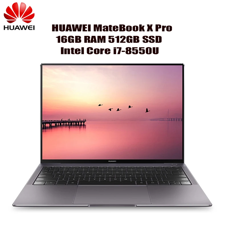 Новый HUAWEI MateBook X Pro тетрадь 13 9 ''полный вид Intel Core i7 8850U ноутбук 16 ГБ + 512 PC NVIDIA Geforce