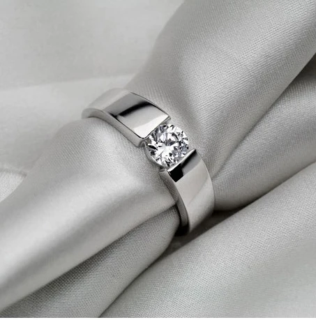 

0.5 Carat Solid 14K Gold Man Classic Prolonged Simulate Diamond Wedding Ring For Man Prolonged Last Quality Jewelry