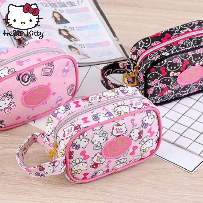 Hello kitty Женская сумка для девочек косметичка кошелек сумка с персонажем мультфильма сумка для леди мыть плюшевый Кошелек дорожный макияж Органайзер ванная комната
