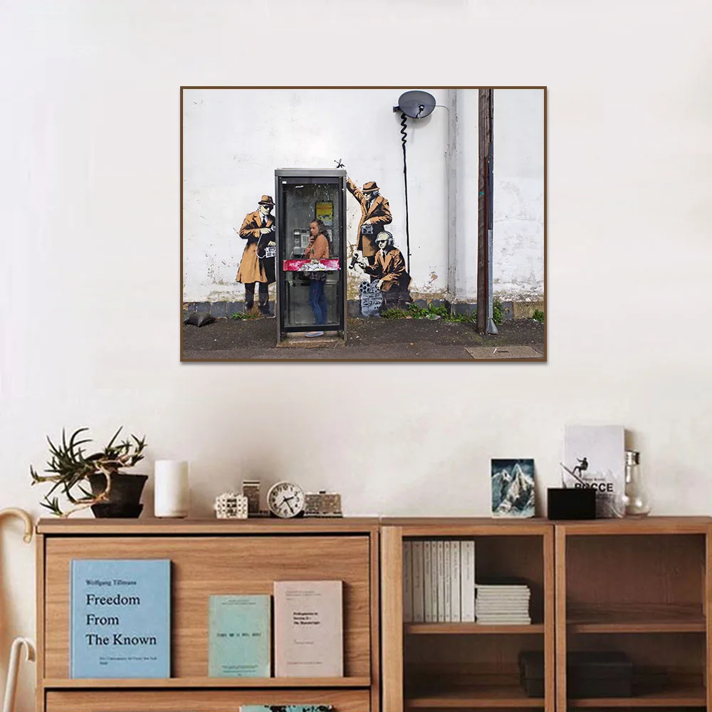 Banksy граффит Irony монитор людей плакаты и принты настенные картины для гостиной