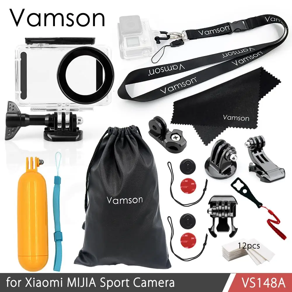 Vamson для Xiaomi MIJIA, комплект аксессуаров, водонепроницаемый корпус, рамка Cas, коробка, крепление штатива, монопод для MIJIA, Спортивная камера VS148 - Цвет: VS148A