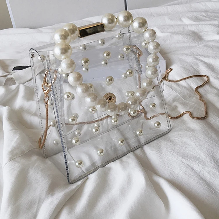 Модные женские сумки через плечо с жемчужинами милая водонепроницаемая сумка