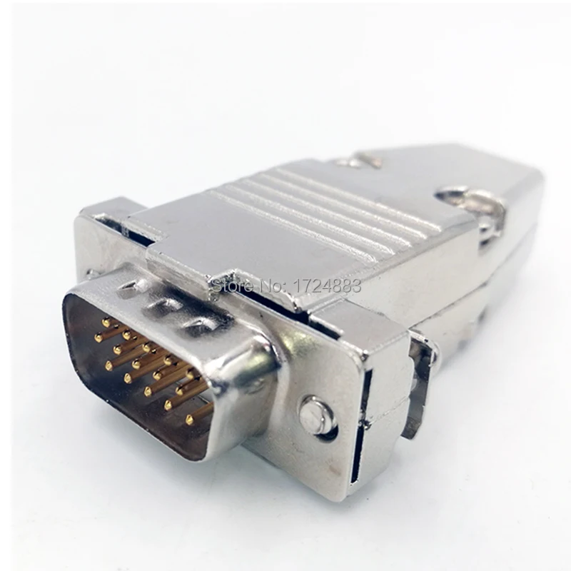 DB15 VGA 3 рядный металлический разъем D Sub позолоченный латунный контактор 15