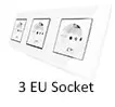 Двойная Пылезащитная крышка EU Schuko розетка настенная панель белая кристальная стеклянная панель 110 V-250 V Двойная настенная розетка Schuko EU с заколки-крабы для волос