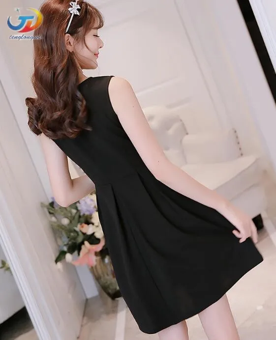 Tenglongwl Повседневное женское платье Для женщин Милое Платье Bodycon Элегантный черный
