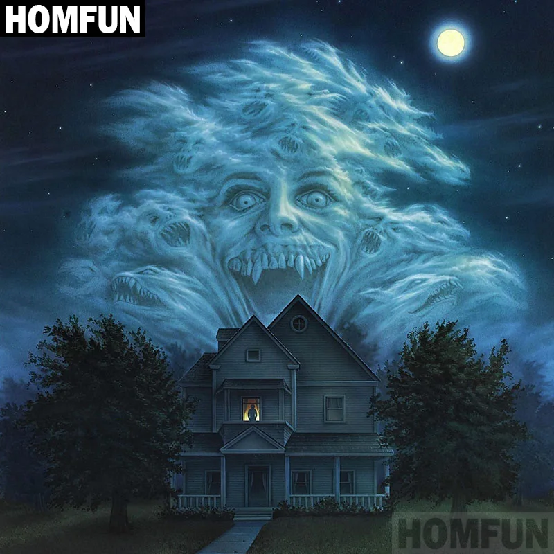 Алмазная живопись HOMFUN A03766 полноразмерная/круглая вышивка Дом ужасов 5D для