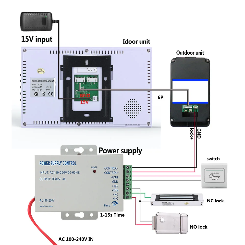 Домофон TFT с разблокировкой по отпечатку пальца и RFID-паролем видеодомофон