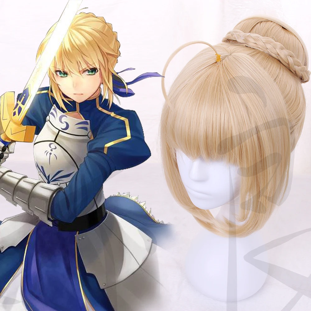 Fate/stay night Fate/Большой заказ саблейский парик косплей золотой Хэллоуин