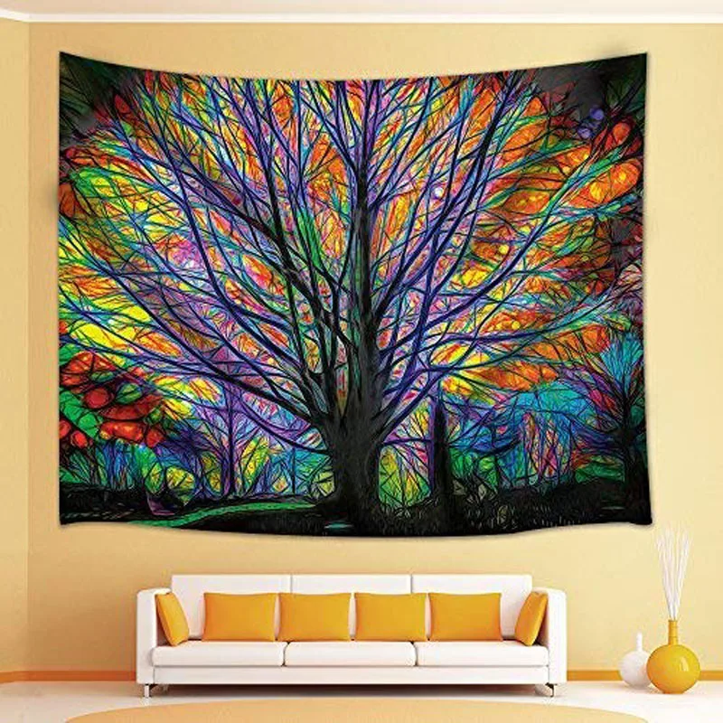 Meijuner гобелены с деревьями, домашний декоративный полиэстер, дизайн, настенное одеяло, гобелены для гостиной, спальни, пляжа, башни MJ069