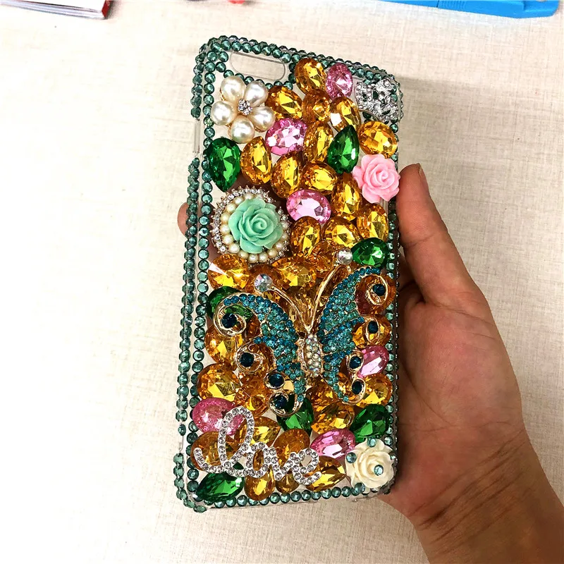 XINGDUO For Xiaomi mi 9 Bling Glittering butterflies flower rhinestone cover case for 8 Lite Redmi note 7 6A A2 | Мобильные телефоны