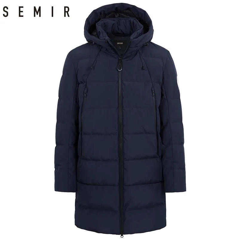 SEMIR пуховик для мужчин повседневное плотное теплое зимнее длинное пальто с
