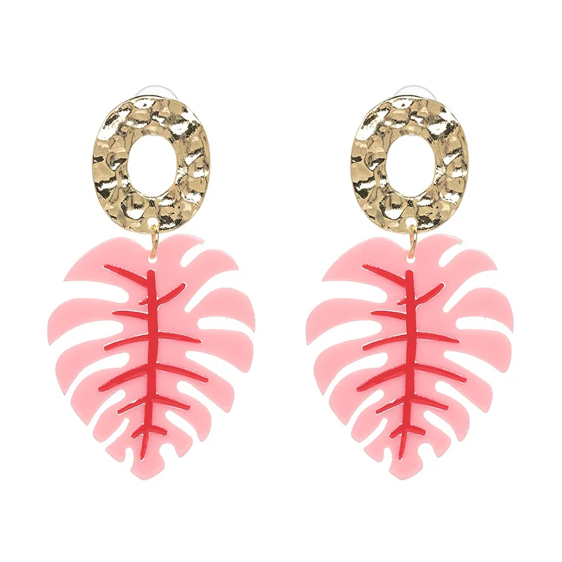 Wonafashion 11 Colors Resin Tropical Fronds Earrings Trendy Summer Jewelry Statement Leaf for Women | Украшения и аксессуары