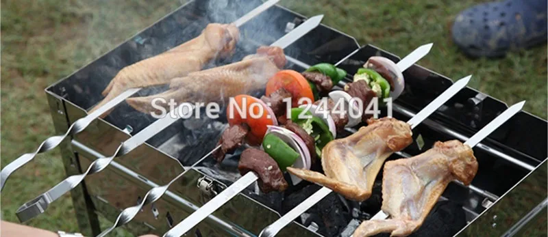 17,5 ''45 см шампура из нержавеющей стали плоские мясные шашлыки для барбекю вилки на открытом воздухе барбекю гриль Аксессуары Вилка для обжарки Espeto Inox
