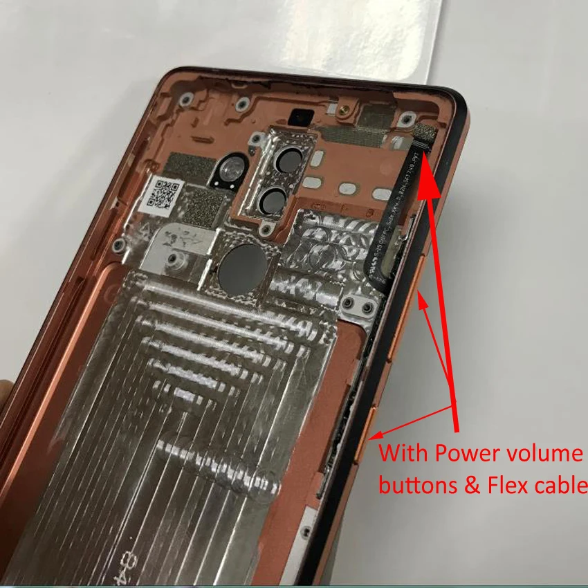 Чехол для Nokia 7 Plus, задняя крышка, корпус, дверной чехол+ Боковая кнопка громкости/питания+ стекло для объектива камеры, запасные части