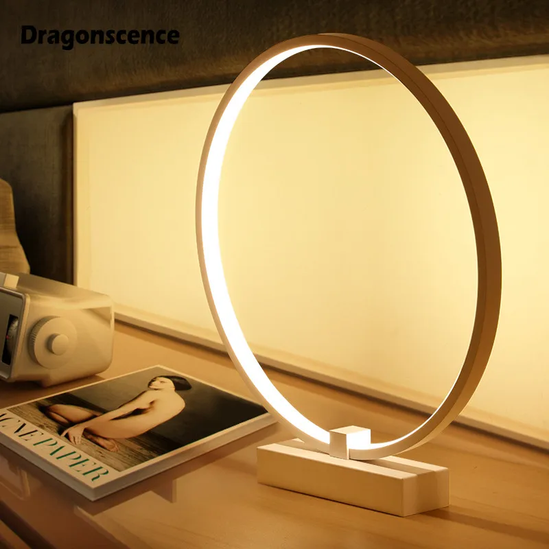 Dragonscence современный светодиодный настольный светильник для гостиной спальни прикроватный Настольный светильник круглый рабочий стол декор макияж светодиодный светильник