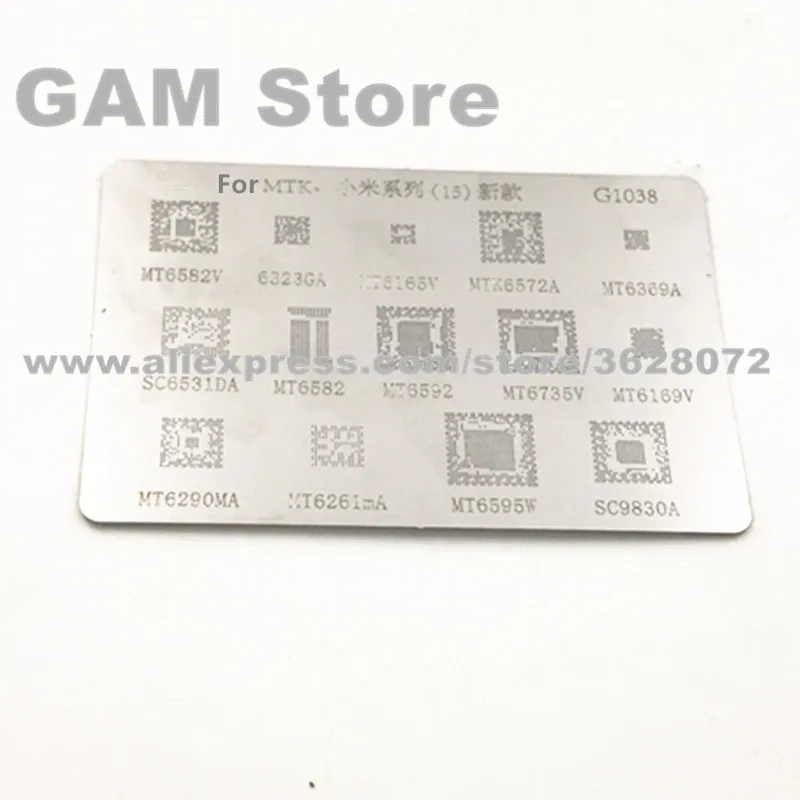 Для Xiaomi BGA Stencil MT6323GA MT6582 6735V 6582V 6169V 6592 6290 6595W MTK6572A Reballing Pin прямой нагрев шаблон 5