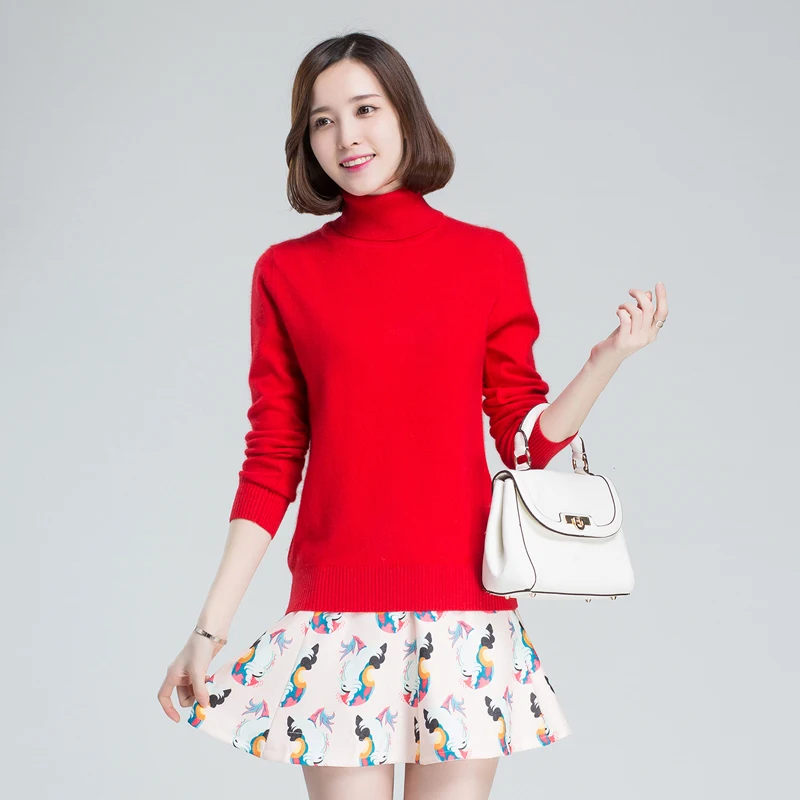 Top Clothing women/Ladies keep worm Wool Sweater Female Turtleneck Pullover Cashmere long sleeve korean plus size | Женская одежда