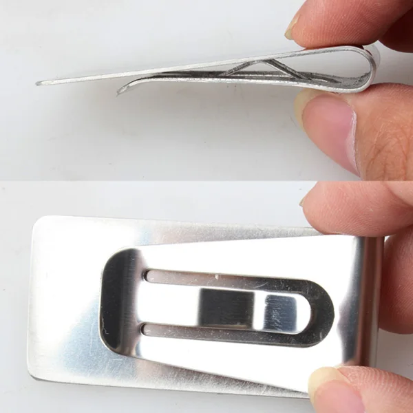 Тонкий кошелек для денег зажим карт из нержавеющей стали держатель кредитных WF