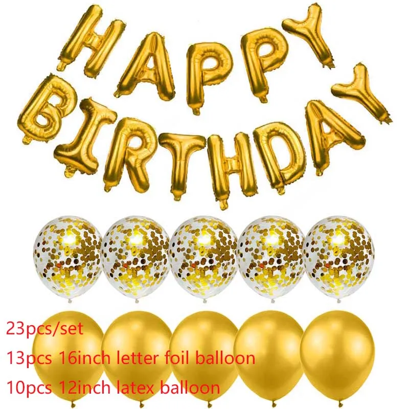 Birthday Ballons GL Воздушный шар с днем рождения, украшение для дня рождения, для взрослых и детей, фольга, буквенные шары, баннер, игрушки, надувные шары S8XN - Цвет: Birthday Ballons GL