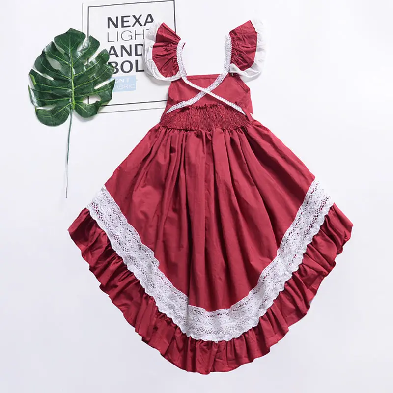 AX1004 Red Платья для девочек; платье принцессы; модная детская одежда в европейском и американском стиле; платья для малышей; детское платье для дня рождения для девочек - Цвет: AX1004 Red
