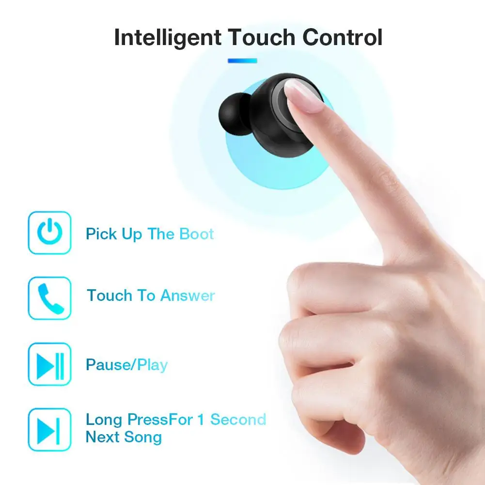Беспроводные TWS наушники Bluetooth 5 0 с сенсорным управлением стерео мини в ухо