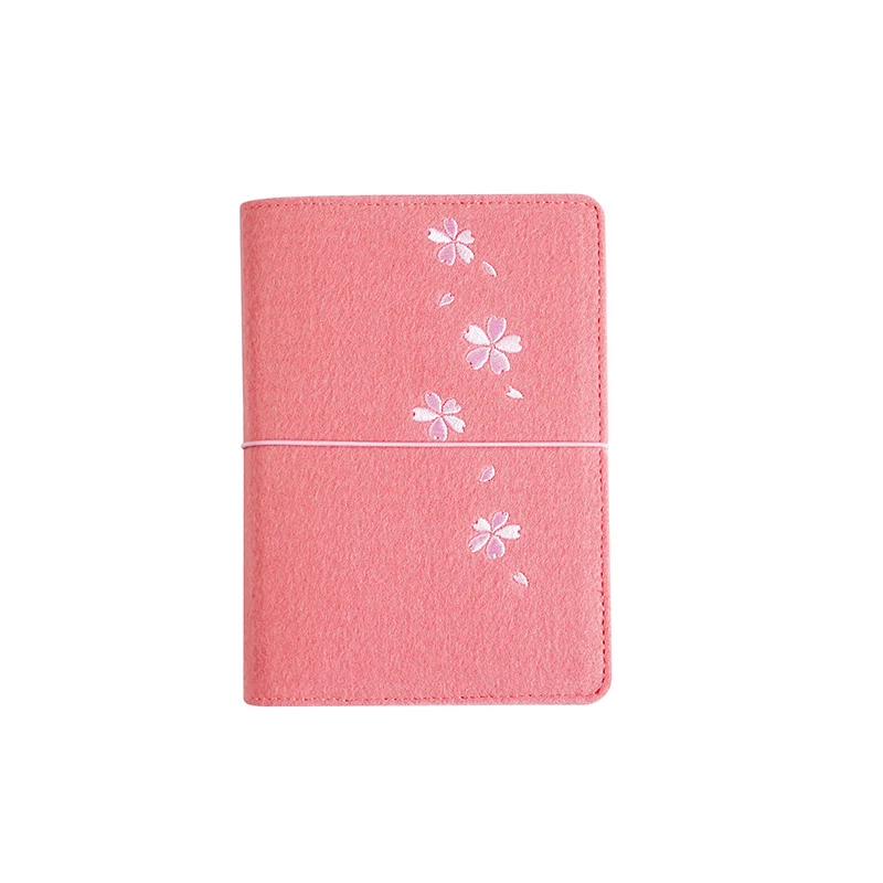 Pink Фетровая записная книжка А5 А6 блокнот на спирали, дневник с кольцом, записная книжка, планировщик, органайзер для вышивания - Цвет: Pink