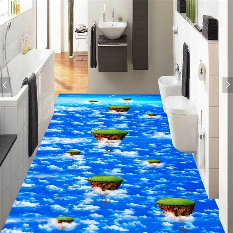 3D самоклеющиеся напольные покрытия для пола подвешивание воздуха остров