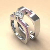 2pcsset women wedding rings jewelry white ring size 6 10jewelry gift rings jewelry wedding band ring jewelry
