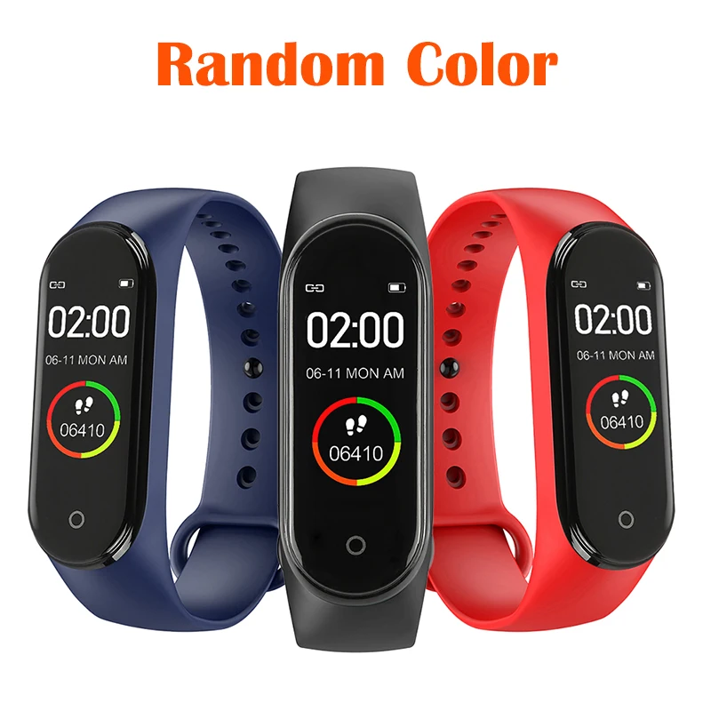 1 PC Random color Смарт-часы M4 умный спортивный браслет шагомер часы фитнес-бег трекер ходьбы сердечного ритма шагомер смарт-браслет PK ID115 - Цвет: 1 PC Random color