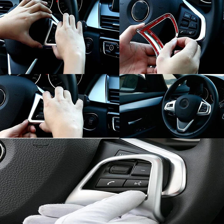 For BMW 2 Series Tourer Car 218i 220i Auto Steering-wheel Steering wheel Switch Button Trim Frame Cover Car-covers Sequins | Автомобили и