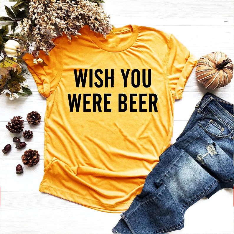 Wish you were пиво футболка Hipster воскресенье Funday унисекс выходные Vibes Stylisy день питьевой