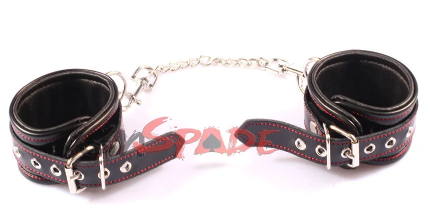 100% натуральная кожа комплект сдержанность руки манжеты лодыжки воротник