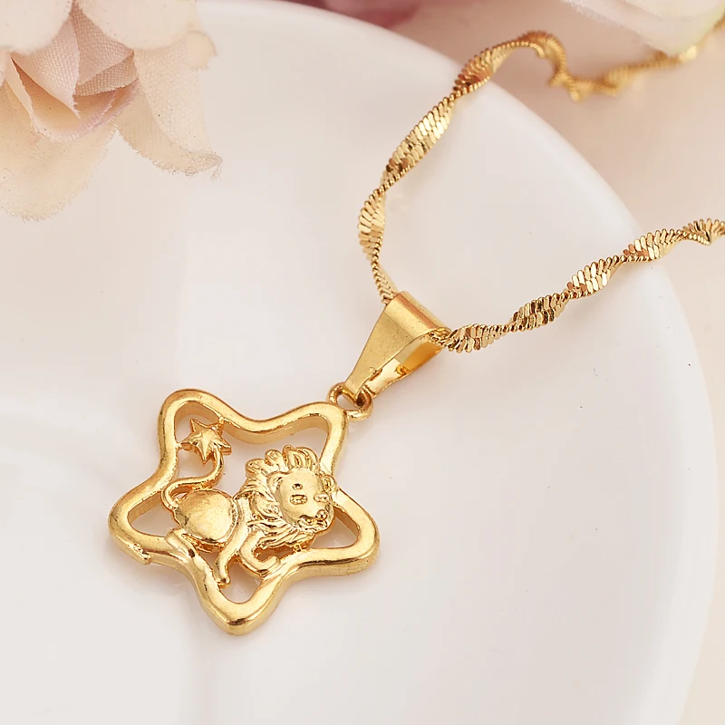 Gold jewelry Twelve Constellations pendant Necklaces for Women Girls charms diy Horoscope Star Sign Jewelry kids Bijoux gifts | Украшения и
